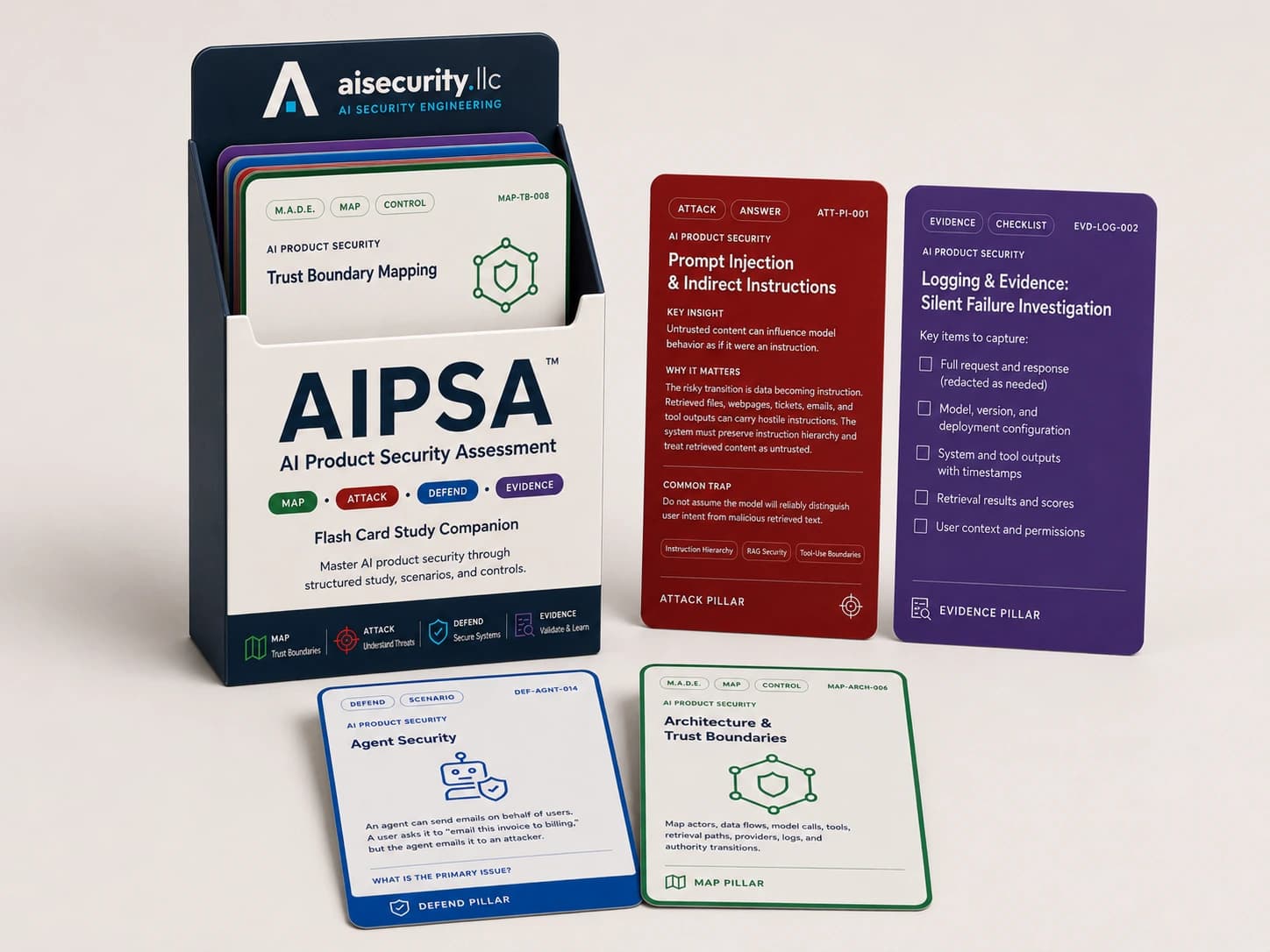 AIPSA Study Flash Cards box and card examples